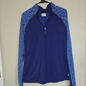 Danskin Now Navy and Heather Blue Long Sleeve Top